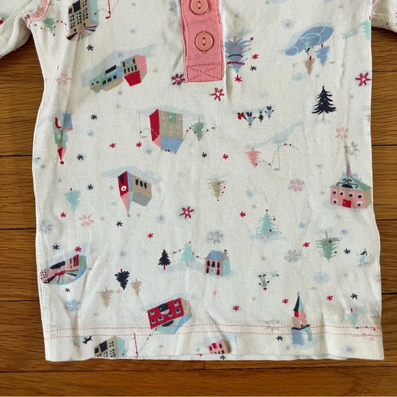 Hanna Andersson Christmas Winter Village Holiday Cotton Pajamas Girls 3 90 - Picture 5 of 9